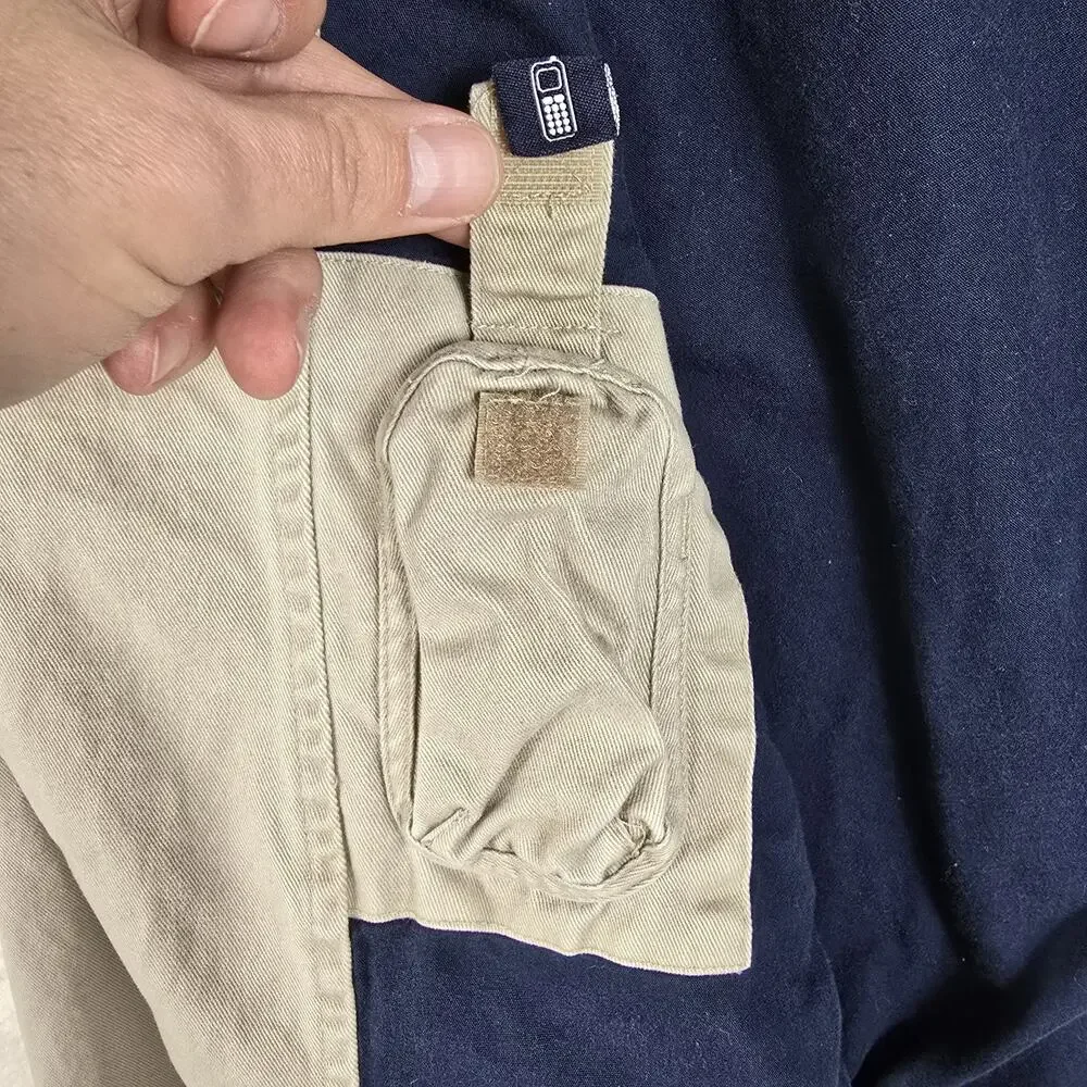 Vintage Chaps Ralph Lauren Beige Khaki Bomber Jacket Size XL 90s Phone Pocket